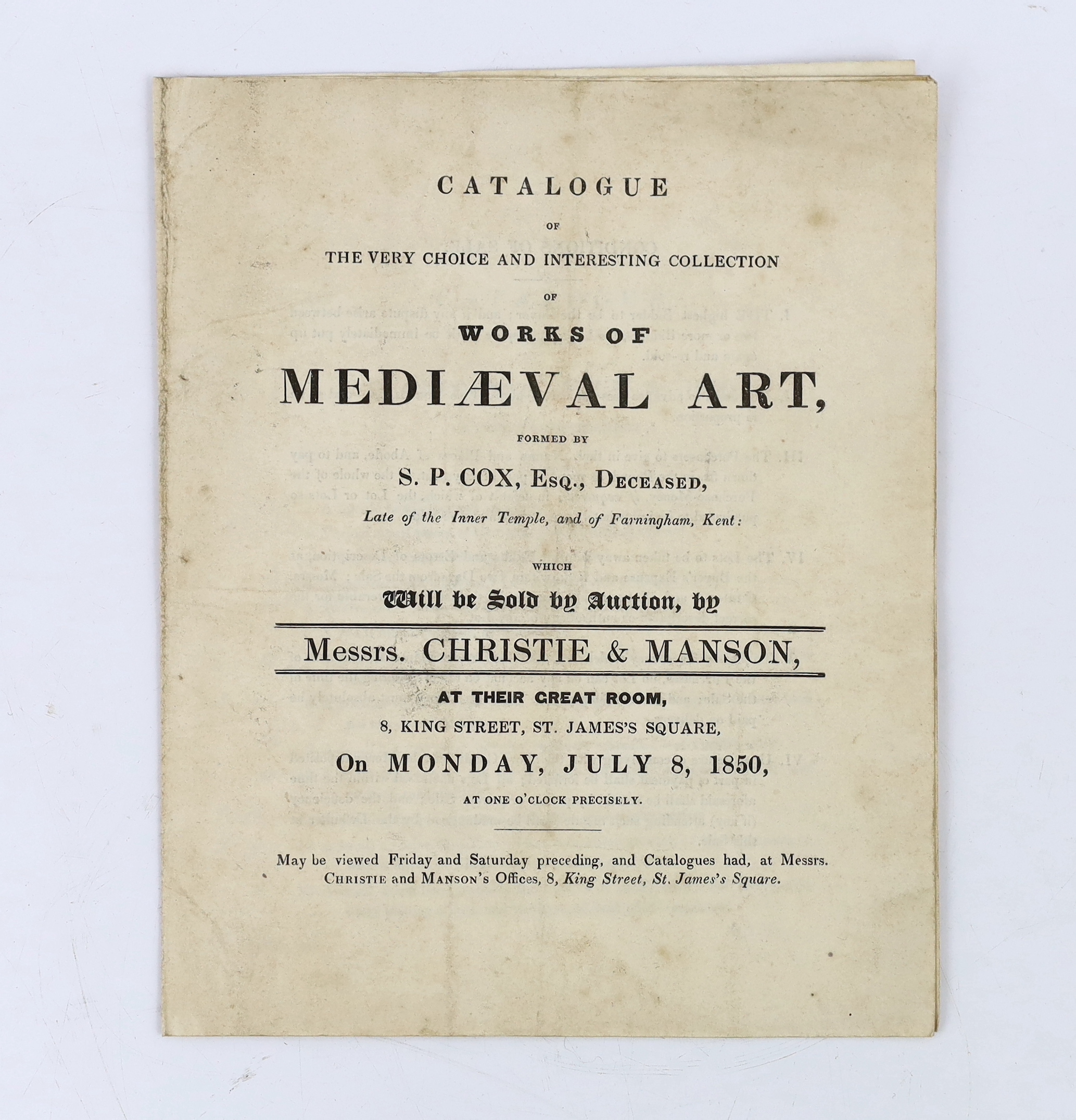 The Cox family of Farningham in Kent, 1726-1865, i. Letters of administration (Prerogative Court of Canterbury) of the estate of Mary Cox of Eynsford in Kent, widow, granted to her son Henry Cox; 6 Dec 1726